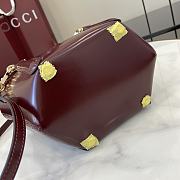 Fortok Gucci Mini Bamboo Top Handle Tote Bag Burgundy 16x14x11.5cm - 2