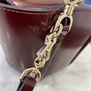Fortok Gucci Mini Bamboo Top Handle Tote Bag Burgundy 16x14x11.5cm - 5