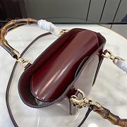 Fortok Gucci Mini Bamboo Top Handle Tote Bag Burgundy 16x14x11.5cm - 6
