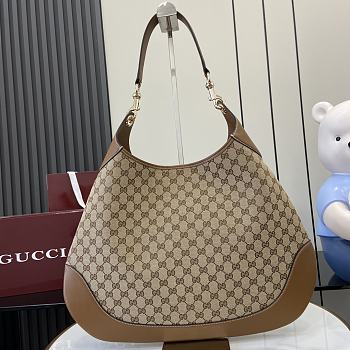 Fortok Gucci B Medium Shoulder Bag Beige & Brown 820169 49x46x4cm