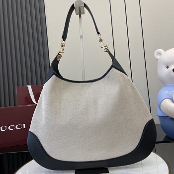 Fortok Gucci B Medium Shoulder Bag Black Canvas 820169 49x46x4cm