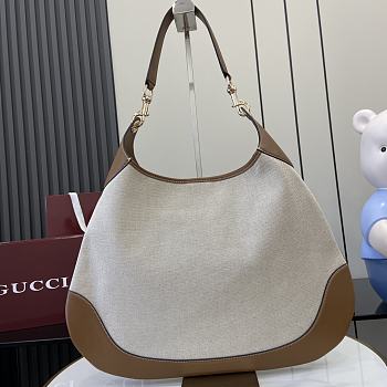 Fortok Gucci B Medium Shoulder Bag Beige Canvas 820169 49x46x4cm