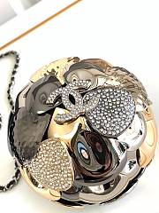 Fortok Chanel Camellia CC Sphere Minaudière Metallic And Crystal Bag - 6