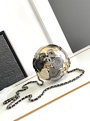 Fortok Chanel Camellia CC Sphere Minaudière Metallic And Crystal Bag - 3