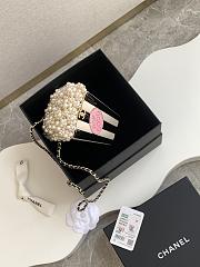 Fortok Chanel Popcorn Minaudiere Resin, Enamel, Imitation Pearls & Gold-Tone Metal White, Black & Light Pink - 6