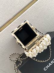 Fortok Chanel Popcorn Minaudiere Resin, Enamel, Imitation Pearls & Gold-Tone Metal White, Black & Light Pink - 4
