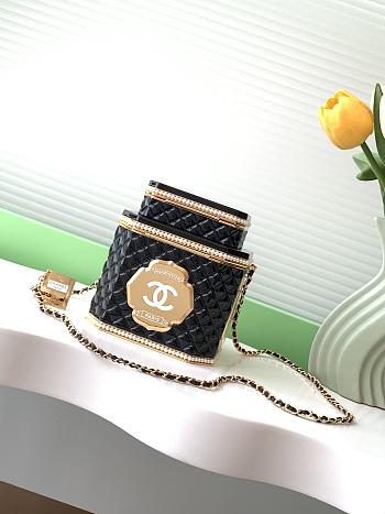 Fortok Chanel Tea Box Minaudiere Resin, Enamel, Imitation Pearls & Gold-Tone Metal Black & Gold