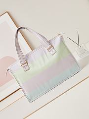 Fortok Chanel Shopping Bag Printed Denim Pink Ivory AS4719 30x45x9.5cm - 3