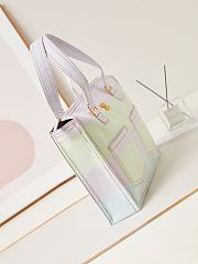 Fortok Chanel Shopping Bag Printed Denim Pink Ivory AS4719 30x45x9.5cm - 2