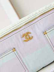 Fortok Chanel Waist Bag Printed Denim Pink Ivory AS4718 19x45x9cm - 4