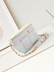 Fortok Chanel Waist Bag Printed Denim Pink Ivory AS4718 19x45x9cm - 3
