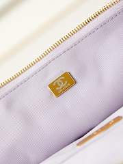 Fortok Chanel Waist Bag Printed Denim Pink Ivory AS4718 19x45x9cm - 2