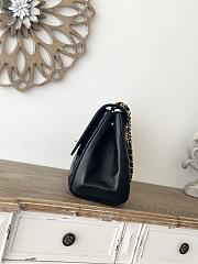 Fortok Chanel Classic Flap Maxi Jumbo CC Chain Shoulder Bag Black Lambskin 33x11x23cm - 3