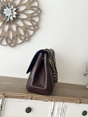 Fortok Chanel Classic Flap Maxi Jumbo CC Chain Shoulder Bag Brown Lambskin 33x11x23cm - 6