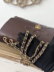 Fortok Chanel Classic Flap Maxi Jumbo CC Chain Shoulder Bag Brown Lambskin 33x11x23cm - 5