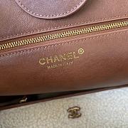 Fortok Chanel Large Shopping Bag Lambskin Wool  Brown & Beige 38cm - 3