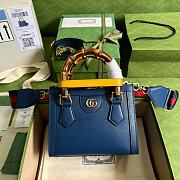 Fortok Gucci Diana Small Tote Bag Dark Blue 660195 27cm - 1