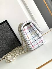 Fortok Chanel CF Flap Bag Blue & White Tweed 25cm - 3