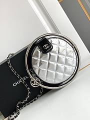 Fortok Chanel Round Bag Metallic Silver 18x18x4cm - 1