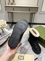 Fortok Gucci Sheepskin Suede Snow Boots Black  - 6