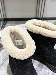 Fortok Gucci Sheepskin Suede Snow Boots Black  - 2