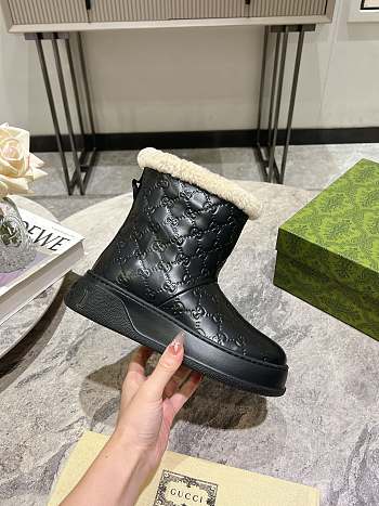 Fortok Gucci Sheepskin Snow Boots Black