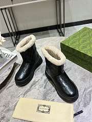 Fortok Gucci Sheepskin Snow Boots Black - 3