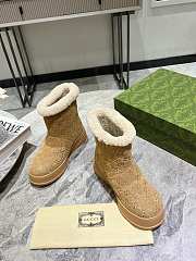 Fortok Gucci Sheepskin Suede Snow Boots Beige - 5