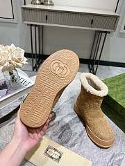 Fortok Gucci Sheepskin Suede Snow Boots Beige - 4