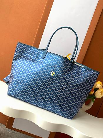 Fortok Goyard Goyardine Dark Blue St. Louis Tote Bag 40x20x34cm 