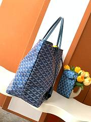 Fortok Goyard Goyardine Dark Blue St. Louis Tote Bag 40x20x34cm  - 2