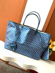 Fortok Goyard Goyardine Dark Blue St. Louis Tote Bag 40x20x34cm  - 3