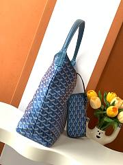 Fortok Goyard Goyardine Hobo Bag Dark Blue 43x14x27cm - 6