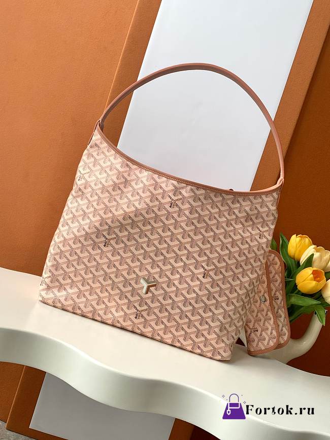 Fortok Goyard Goyardine Hobo Bag Pearly Coral 43x14x27cm - 1