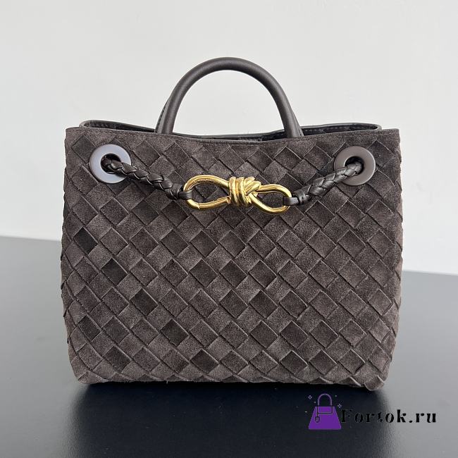 Fortok Bottega Veneta Andiamo Suede Bag Dark Brown 743572 32x25x11cm - 1