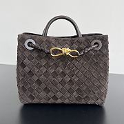 Fortok Bottega Veneta Andiamo Suede Bag Dark Brown 743572 32x25x11cm - 1