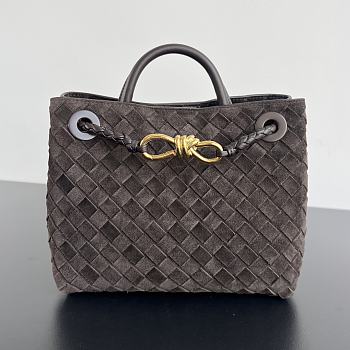 Fortok Bottega Veneta Andiamo Suede Bag Dark Brown 743572 32x25x11cm