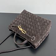 Fortok Bottega Veneta Andiamo Suede Bag Dark Brown 743572 32x25x11cm - 3