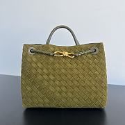 Fortok Bottega Veneta Andiamo Suede Bag Green 743572 32x25x11cm - 1