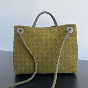 Fortok Bottega Veneta Andiamo Suede Bag Green 743572 32x25x11cm - 3