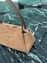 Fortok Prada Medium Brown Suede Shoulder Bag 28x16x10.5cm - 2