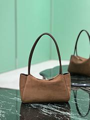 Fortok Prada Medium Brown Suede Shoulder Bag 28x16x10.5cm - 5