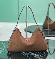 Fortok Prada Aimée Brown Suede Shoulder Bag 39x24x11.5cm - 1