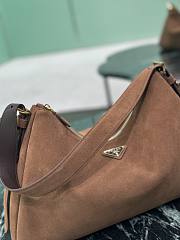 Fortok Prada Aimée Brown Suede Shoulder Bag 39x24x11.5cm - 6