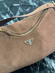 Fortok Prada Aimée Brown Suede Shoulder Bag 39x24x11.5cm - 5
