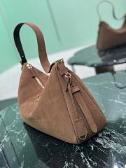 Fortok Prada Aimée Brown Suede Shoulder Bag 39x24x11.5cm - 3