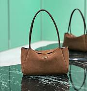 Fortok Prada Medium Brown Suede Shoulder Bag 28x16x10.5cm - 1