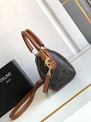Fortok Celine Small Logo Printed Colorful Embroidered Cowhide Boston Bag 19.5x14x7cm - 6