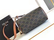 Fortok Celine Small Logo Printed Colorful Embroidered Cowhide Boston Bag 19.5x14x7cm - 5