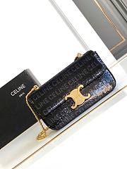 Fortok Celine Sequin Arc de Triomphe Chain Bag Black 197993 20.5x10.5x4cm - 1